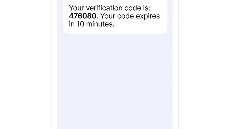 Two-Factor Authentication OTP Verification Screen on Mobile Phone