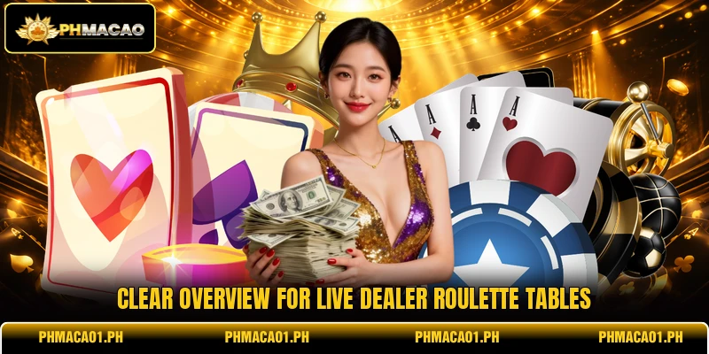 Clear overview for Live Dealer Roulette tables