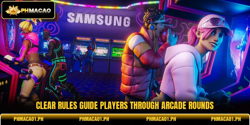 Clear rules guide players through arcade rounds