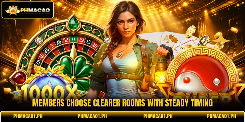 Members choose clearer rooms with steady timing Members choose clearer rooms with steady timing