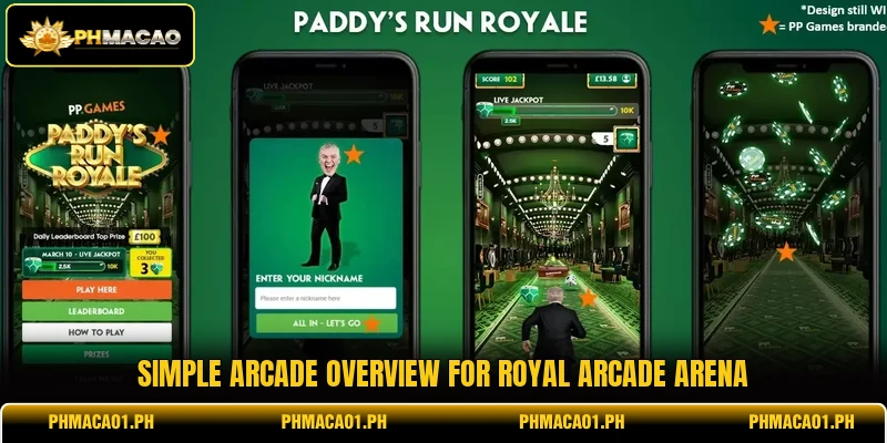 Simple arcade overview for Royal Arcade Arena