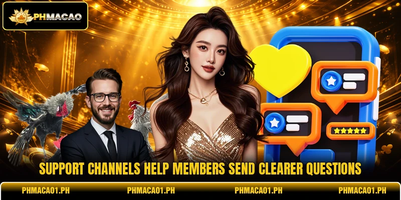 Support channels help members send clearer questions Support channels help members send clearer questions